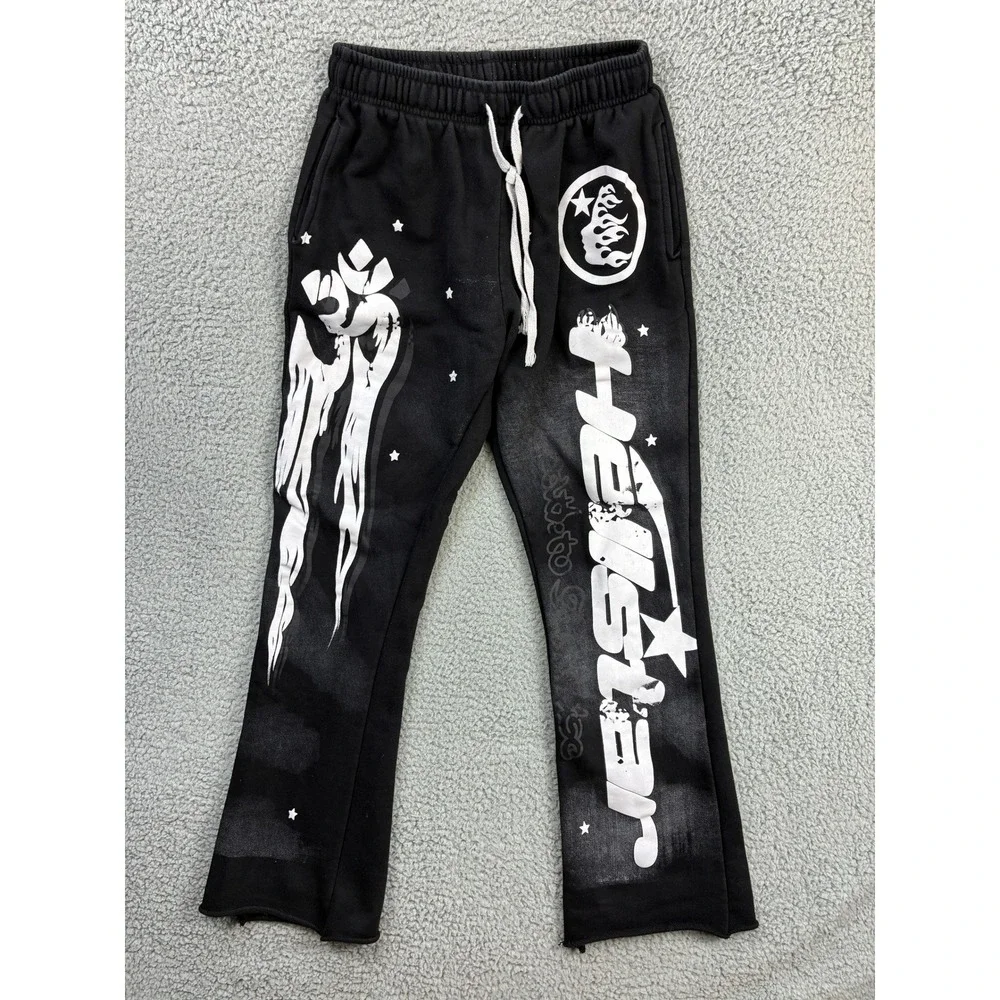 Hellstar Studios Records Tracksuit Hoodie Pants Set Mens L Black Streetwear
